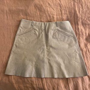 Joie Women’s XS Camel Leather Slight a Line Mini Skirt